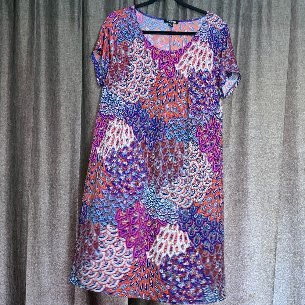 Roz & Ali Multicolor Abstract Dress